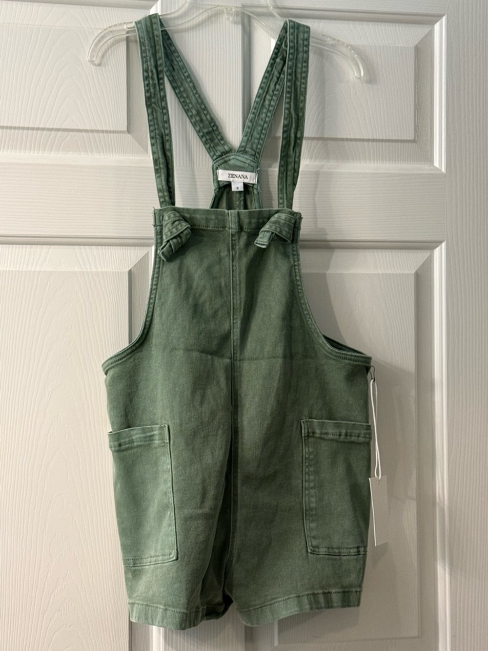 Zenana Outfitters Olive Green Denim Shortalls
